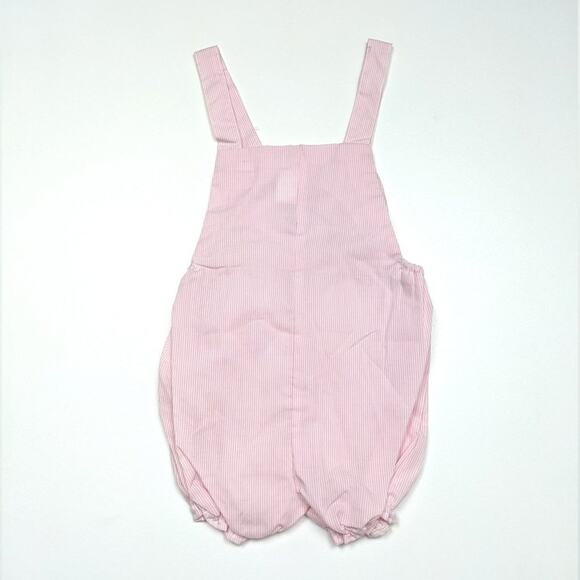 Vintage Sweet Temptations Sunsuit Girls Size 18m Pink Stripe Tulip Bubble Romper - Picture 2 of 3